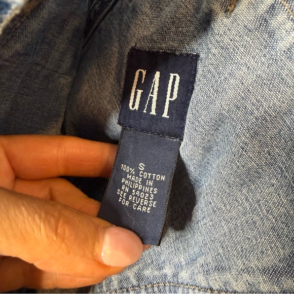 Vintage 90s GAP Medium Wash Denim Utility Overalls size small relaxed - Picture 7 of 9